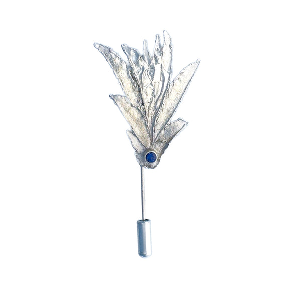 Leaf Fan Stick Pin with Iolite